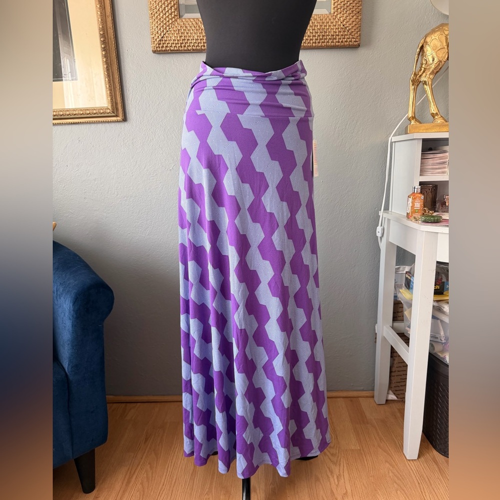 LuLaRoe Purple and Lavender Geometric Maxi Skirt